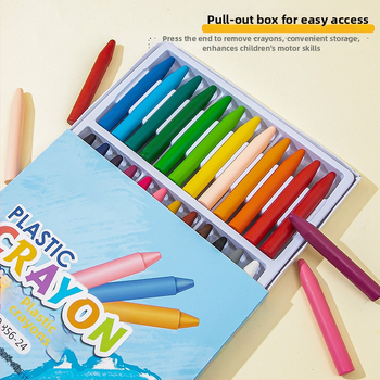 Plastikinės kreidelės vaikams – Modelis 856, piešimui, plastmasinis korpusas, pakuotės pritaikymas, svoris apie 5,5 g