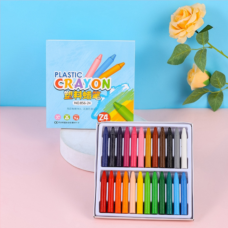 Plastikinės kreidelės vaikams – Modelis 856, piešimui, plastmasinis korpusas, pakuotės pritaikymas, svoris apie 5,5 g