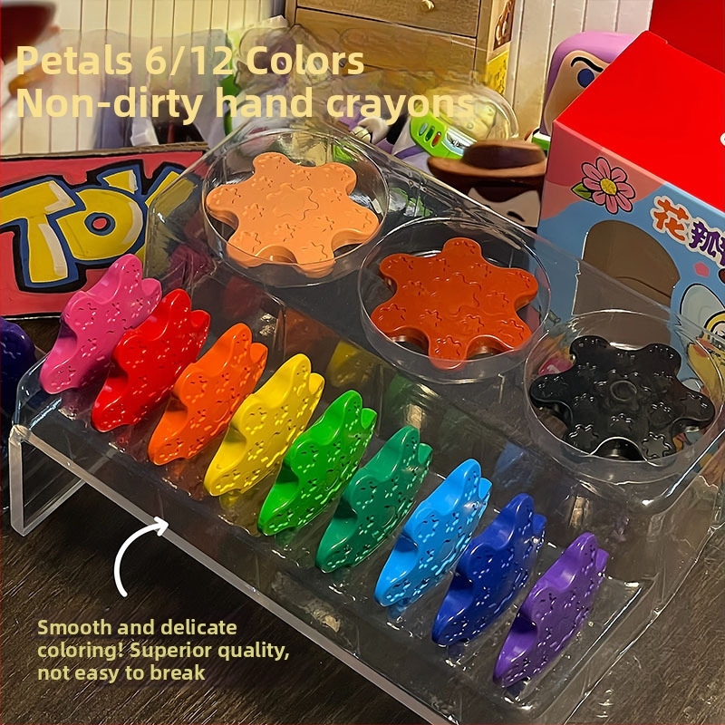 Gėlės žiedo formos kreidelės tapybai — dovanų rinkinys, pritaikomas, įpakavimas iš kartono/plastiko