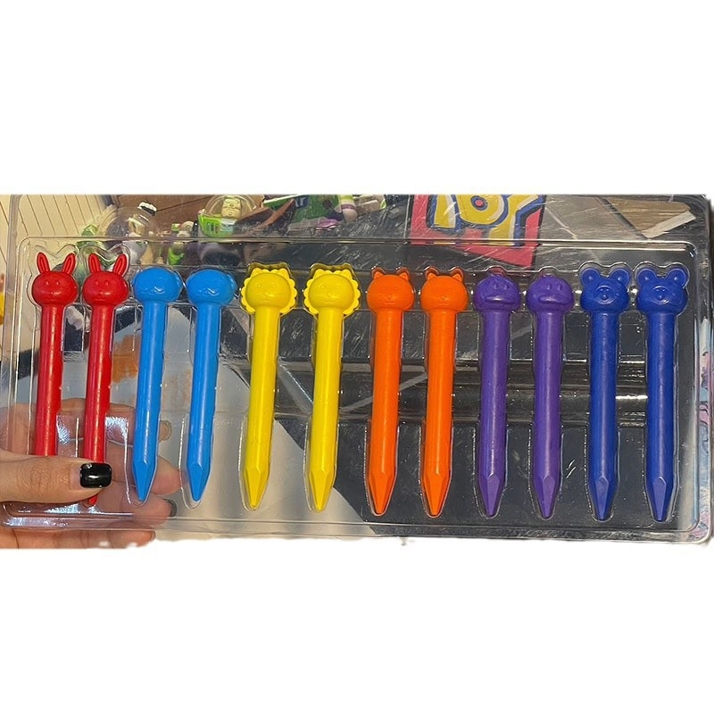 Детски восъчни пастели Зоо серия, комплект за рисуване с карикатурни животни