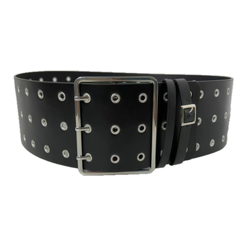 Demon Feeling ultra široki kaiš za traperice s rupicama, PU materijal, spona od legure, kopča s pinom, širina iznad 4 cm, elektroplating završna obrada, ručna izrada