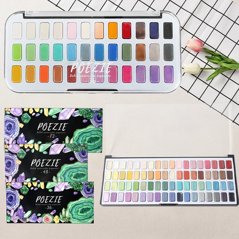 Pärlvärvi akvarellvärvide komplekt — 36/48/72 tooni, karbis, tootja: Weaton