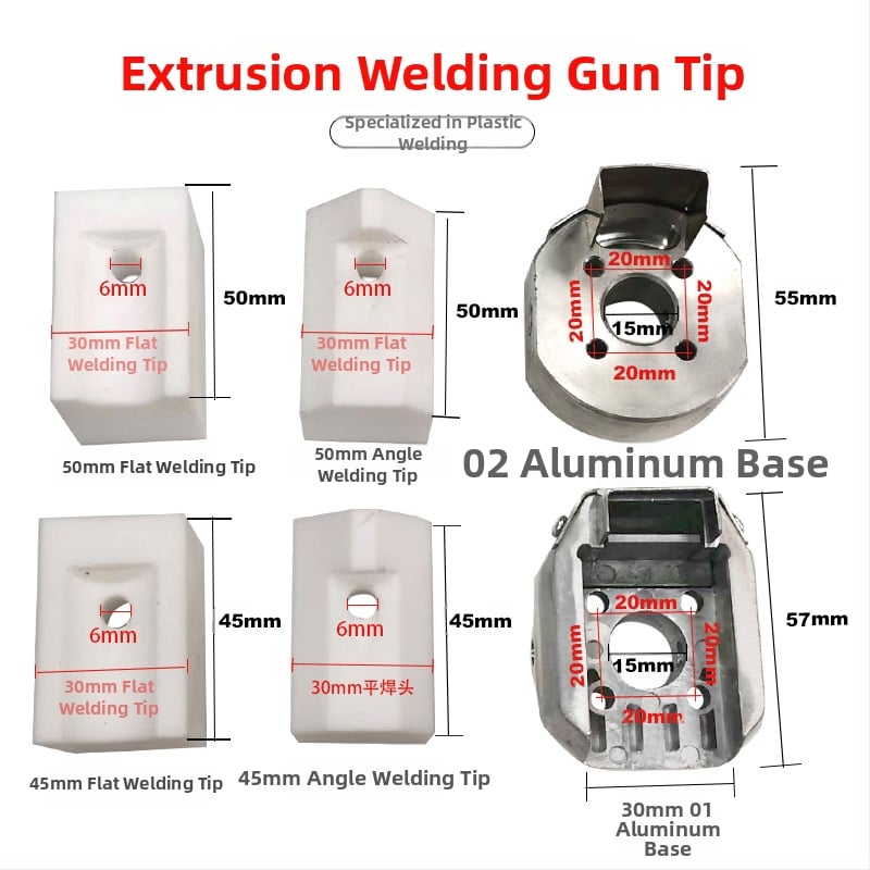 3400W ekstruzinė plastikinė suvirinimo pistoleto galva ir padažas — Xindingfeng, tinkama PP plokštėms, PE vandens talpykloms, vamzdžiams ir kriauklėms