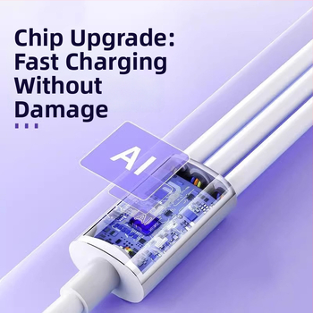 3-in-1 USB-C duomenų kabelis su 100W greitu įkrovimu (Lightning, Micro USB, USB-C) - TPE laidas