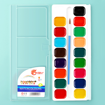 Poolkuiv akvarell komplekt lastele, 5 g maht, karbis pakendatud, akvarellmaalimiseks