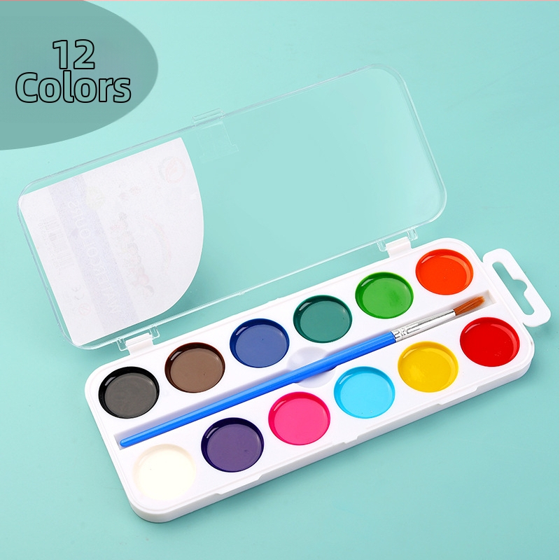 Poolkuiv akvarell komplekt lastele, 5 g maht, karbis pakendatud, akvarellmaalimiseks