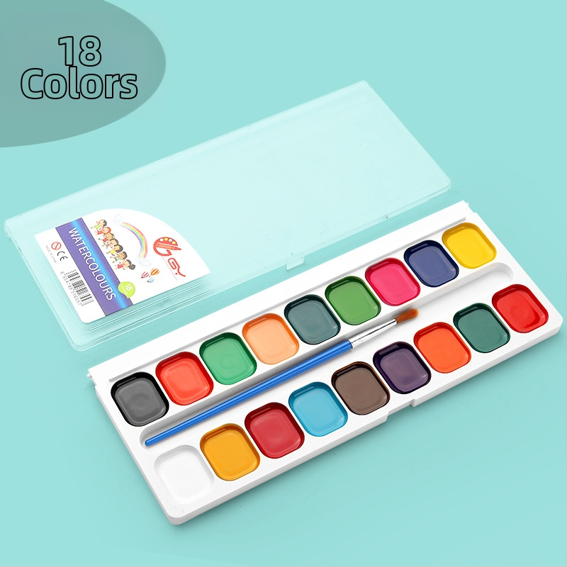 Poolkuiv akvarell komplekt lastele, 5 g maht, karbis pakendatud, akvarellmaalimiseks