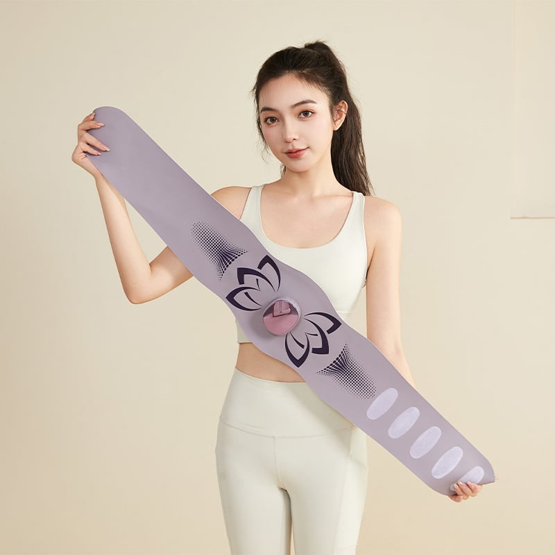 Vēdera masāžas josta ar EMS mikrostrāvu, vibrācija un siltā kompresija, uzlādējama, mehāniskā vadība, 4 ātrumi, līdz 4 masāžas galviņām