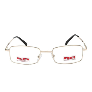 Presbiopijos akiniai – stikliniai lęšiai, asferinis dizainas, pilnas metalinis rėmas, kvadrato formos rėmas, retro stilius