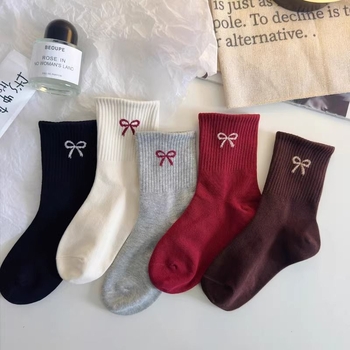 Gyerekeknek pamut zokni középmagas szárú, Cartoon Jacquard mintával, légáteresztő és izzadságfelszívó