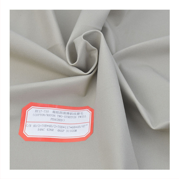 Elastne flaneli kangas puuvilla-viskoosi segu, nelja suuna elastsus, twill-kangas, lihvimise viimistlus