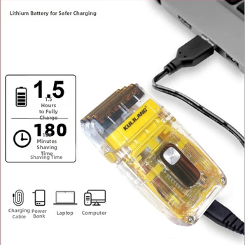 Elektrinis skutimosi įrenginys plikai galvai, trilapė tinklinė skustuvas, įmontuota baterija 2000–4000 mAh, šepetinis variklis, atsparus vandeniui