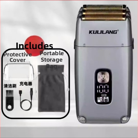 Elektrinis skutimosi įrenginys plikai galvai, trilapė tinklinė skustuvas, įmontuota baterija 2000–4000 mAh, šepetinis variklis, atsparus vandeniui