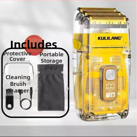 Elektrinis skutimosi įrenginys plikai galvai, trilapė tinklinė skustuvas, įmontuota baterija 2000–4000 mAh, šepetinis variklis, atsparus vandeniui