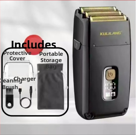 Elektrinis skutimosi įrenginys plikai galvai, trilapė tinklinė skustuvas, įmontuota baterija 2000–4000 mAh, šepetinis variklis, atsparus vandeniui