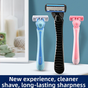 Rankinis skustuvas su šešių sluoksnių peiliukais, senovinis barzdos skustuvas, vyriškas skustuvo stovas