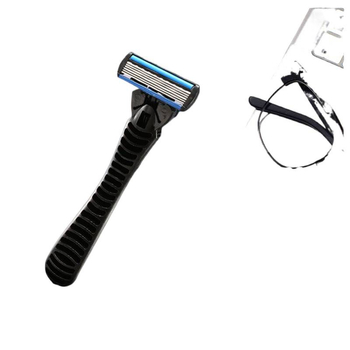 Rankinis skustuvas su šešių sluoksnių peiliukais, senovinis barzdos skustuvas, vyriškas skustuvo stovas