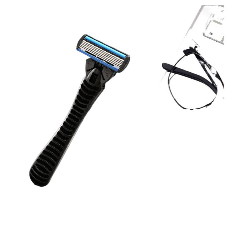 Rankinis skustuvas su šešių sluoksnių peiliukais, senovinis barzdos skustuvas, vyriškas skustuvo stovas