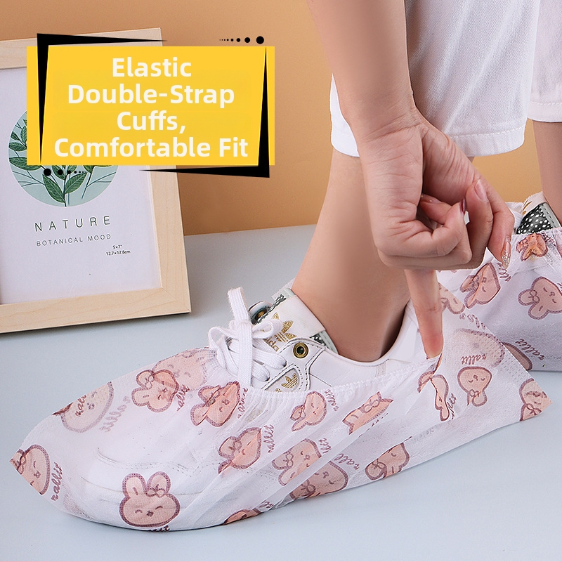 Vienreizējie drukātie kurpju pārsegi no neizšūta materiāla, pret putekļiem, bieza konstrukcija, piemēroti darbnīcai un nodarbību telpai