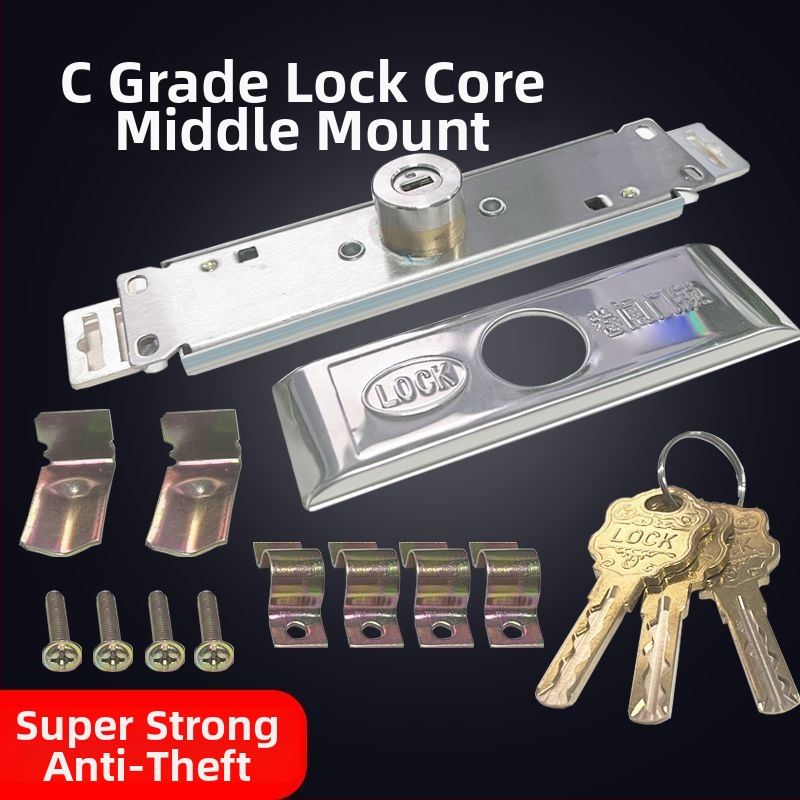 Universali rulinių durų užraktas, geležies korpusas su vario šerdimi, modeliai Cross/Computer/Moon, centrinis arba apatinis atidarymas, tipas: įtempimo užraktas