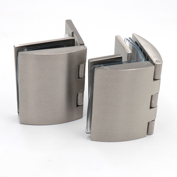 Balama pentru uși de sticlă în dulapuri vitrinate, aliaj de zinc, finisaj periat și lucios, stil modern minimalist, montaj pe o singură parte și bilateral