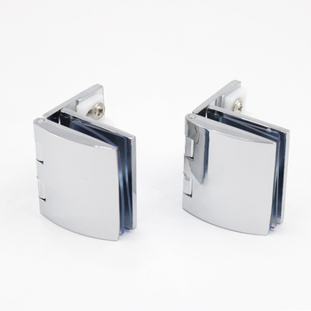 Balama pentru uși de sticlă în dulapuri vitrinate, aliaj de zinc, finisaj periat și lucios, stil modern minimalist, montaj pe o singură parte și bilateral