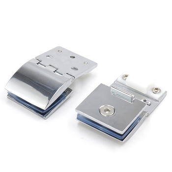 Balama pentru uși de sticlă în dulapuri vitrinate, aliaj de zinc, finisaj periat și lucios, stil modern minimalist, montaj pe o singură parte și bilateral