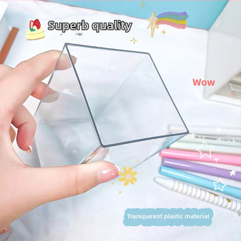 Ins štýlu pero držiak, priehľadný štvorcový plastový organizér na stôl pre študentov | model dg99