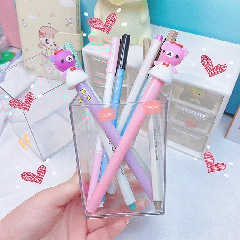 Ins štýlu pero držiak, priehľadný štvorcový plastový organizér na stôl pre študentov | model dg99