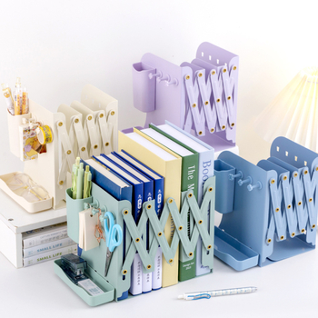 Taastatav metallist raamatuhoidja lauale koos lauaorganisaatori ja pliiatsikotiga, mudel 8866