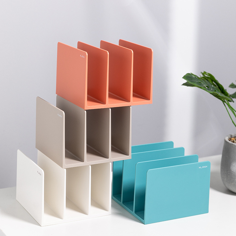 NS006 Plastist raamatukandja klipiga, Skandinaavia minimalistliku stiiliga lauaorganisaator