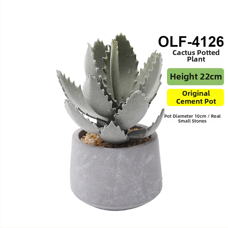 Retro dirbtinis kaktusas bonsai betono vazonėlyje biurui • Prekės ženklas Olif • Medžiaga PU • Amatas: Kita • Tipas: Kaktusas