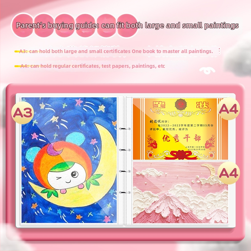 Folder A3 portofoliu, din plastic, 80 pagini, grosime 2,5 cm, marcă Kaba Bear