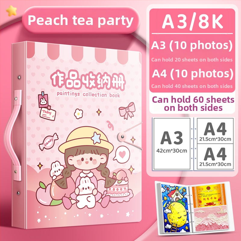 Folder A3 portofoliu, din plastic, 80 pagini, grosime 2,5 cm, marcă Kaba Bear