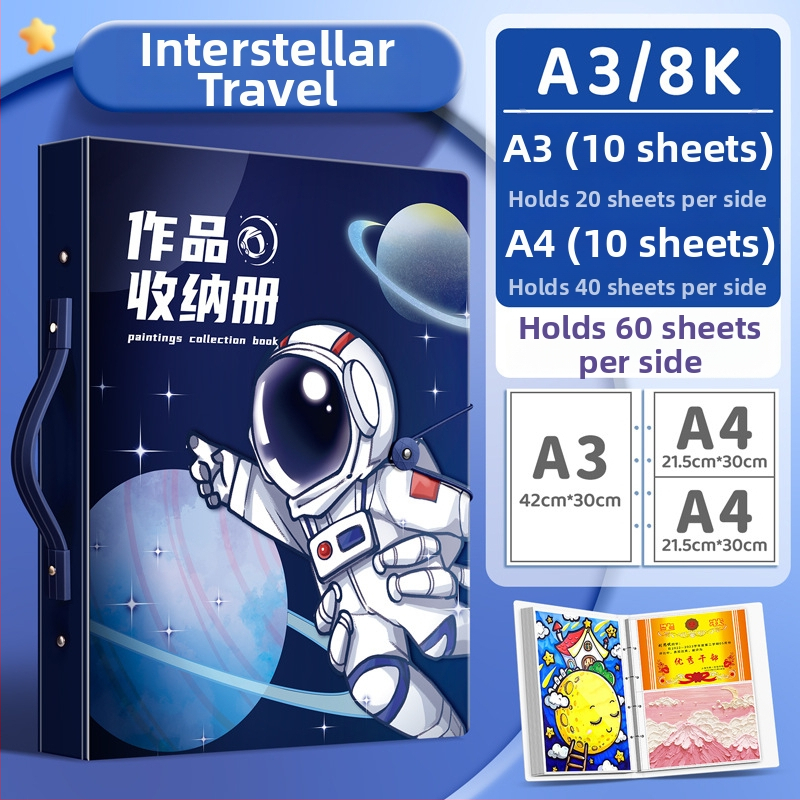 Folder A3 portofoliu, din plastic, 80 pagini, grosime 2,5 cm, marcă Kaba Bear