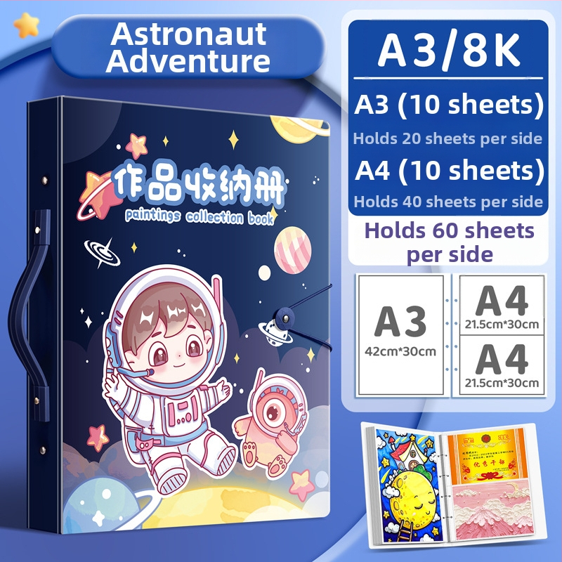 Folder A3 portofoliu, din plastic, 80 pagini, grosime 2,5 cm, marcă Kaba Bear