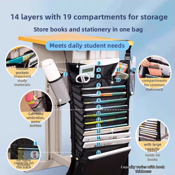 Deli lauale riputatav raamatukott, kangasmaterjal, suur maht, mudel 72364, 0,62 kg