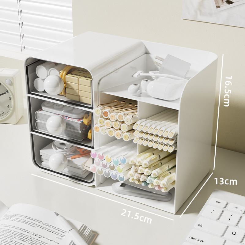 Laua peal olev raamatukorraldaja sektsioonidega, mudel JX2417, PS-plastik, maht 2L, sobib magamistuppa või õppimisruumisse