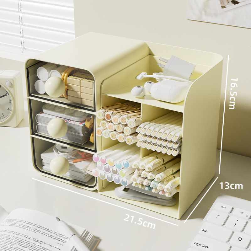 Laua peal olev raamatukorraldaja sektsioonidega, mudel JX2417, PS-plastik, maht 2L, sobib magamistuppa või õppimisruumisse