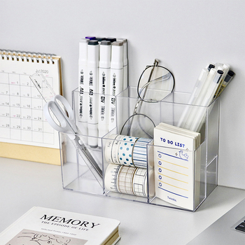 Държач за писалките на бюрото, пластмасов квадратен организатор, модел 9390, Shengwang