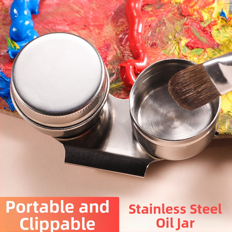 Nerezová oceľová nádoba na miešanie olejových farieb – kruhový tvar, značky Surada