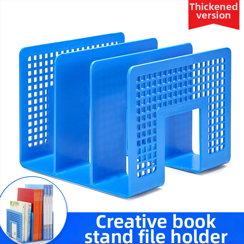 Trojposchodový stojan na knihy a súbory, plastový stolný organizér Hua Jie H988