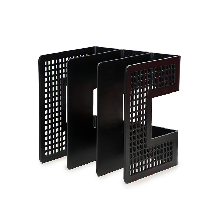 Trojposchodový stojan na knihy a súbory, plastový stolný organizér Hua Jie H988