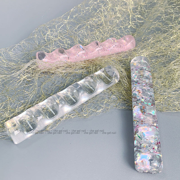 Japonų stiliaus nagų dailės laikiklis iš storojo mišinio, storesnis ir platesnis dizainas, 5 skyriai kristalų juostoms laikyti; Prekės ženklas: che gel; Neto turinys: 0.5; Licencijuota privata etikete: Taip