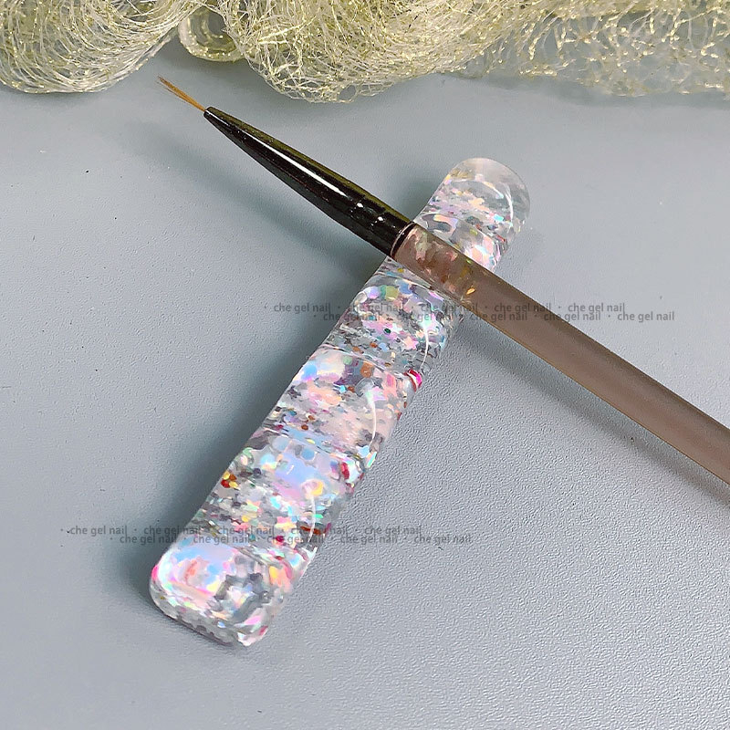 Japonų stiliaus nagų dailės laikiklis iš storojo mišinio, storesnis ir platesnis dizainas, 5 skyriai kristalų juostoms laikyti; Prekės ženklas: che gel; Neto turinys: 0.5; Licencijuota privata etikete: Taip