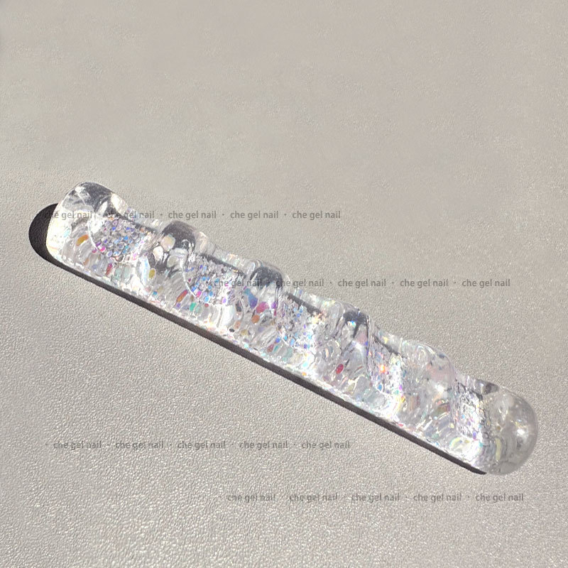 Japonų stiliaus nagų dailės laikiklis iš storojo mišinio, storesnis ir platesnis dizainas, 5 skyriai kristalų juostoms laikyti; Prekės ženklas: che gel; Neto turinys: 0.5; Licencijuota privata etikete: Taip