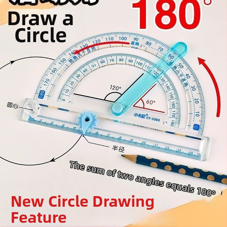 Neli ühes: mitmekülgne nurga mõõtmise tööriist koos transportöriga, joonestus kompas ja täpne mõõtmisriist, plastikust