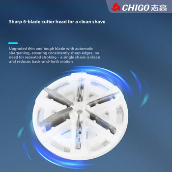 Chigo vīriešu elektriskais skuveklis — kompakts, pārnēsājams, mitram un sauss lietošanai, 1 rotējoša galviņa, iebūvēta 300–500 mAh baterija, līdz 120 min darbībai, mazgājams korpuss