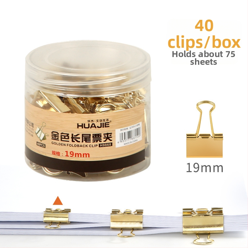 Uholový klip na dokumenty, kovový, balenie: plastový valec, model: klip na dokumenty