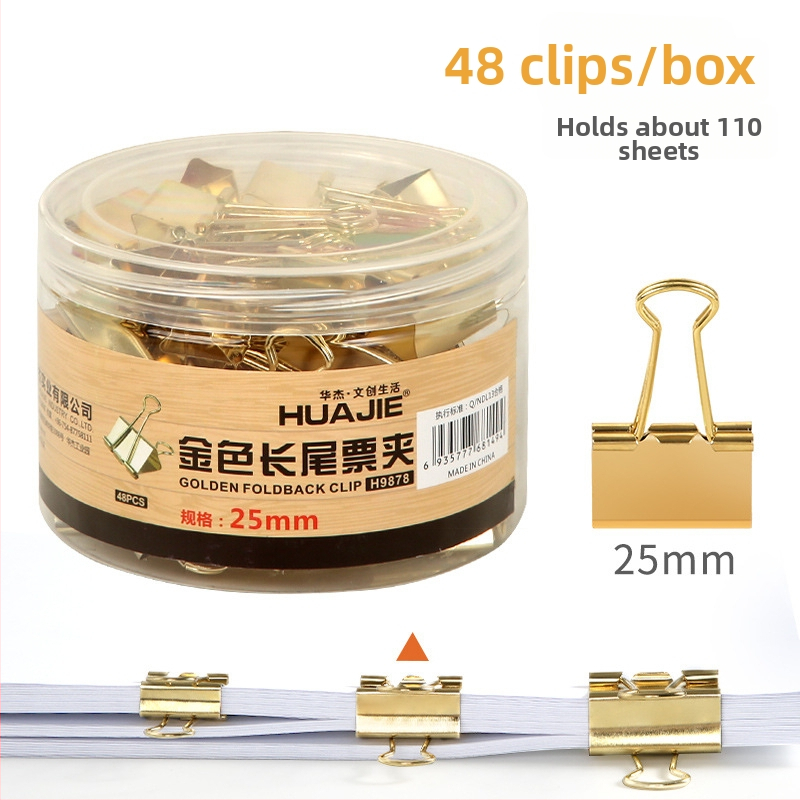 Uholový klip na dokumenty, kovový, balenie: plastový valec, model: klip na dokumenty